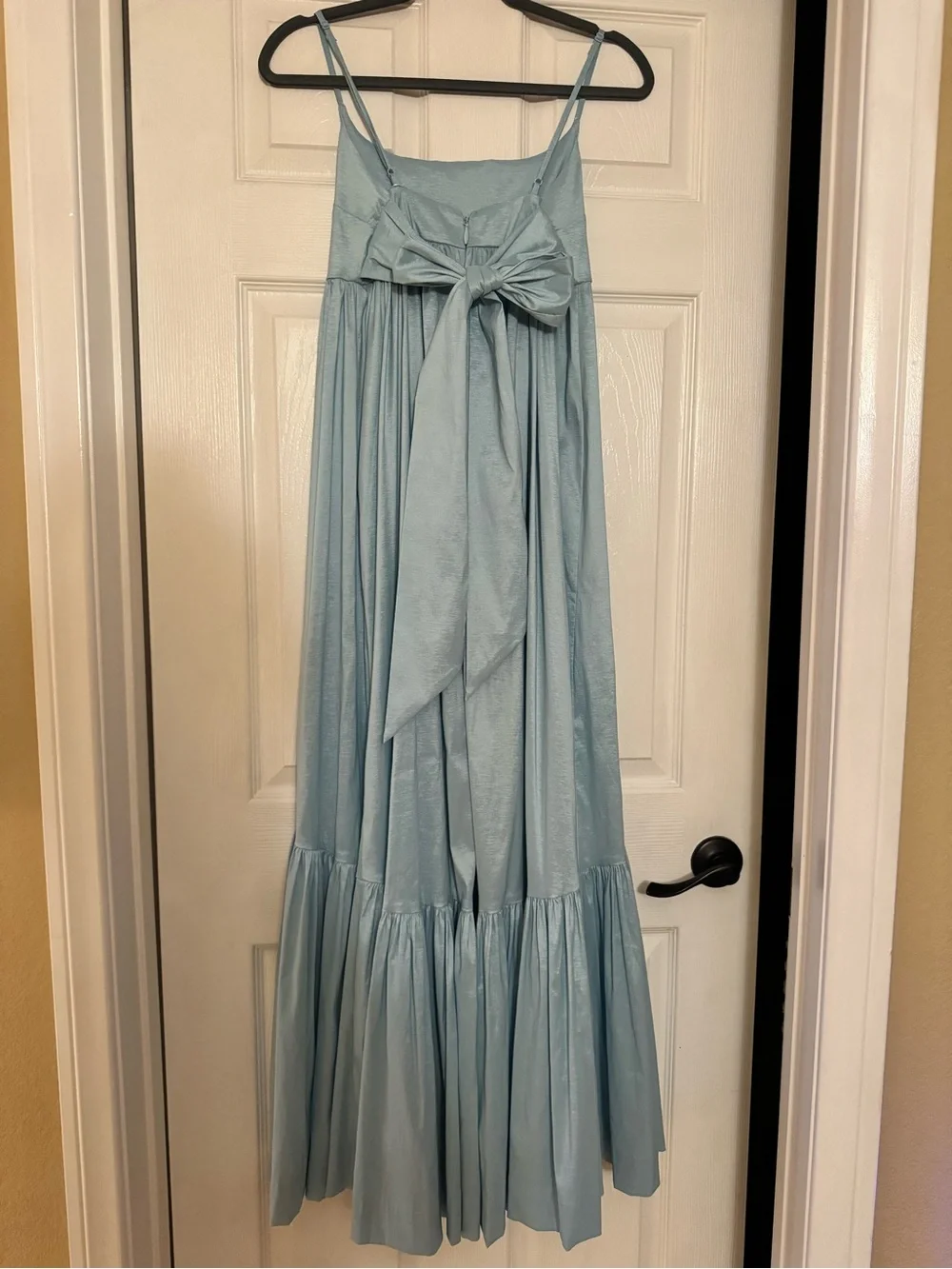 NWOT Abercrombie Light Blue Spaghetti Strap Baby Doll Maxi Dress - Picture 2 of 2